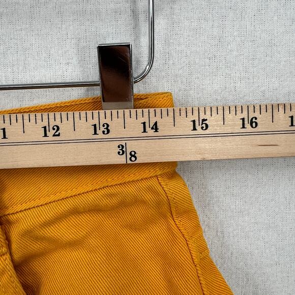 RODIN Vintage Y2K 80s 90s Pleated Denim Shorts Womens Small 27 Mustard Yellow - Picture 13 of 16
